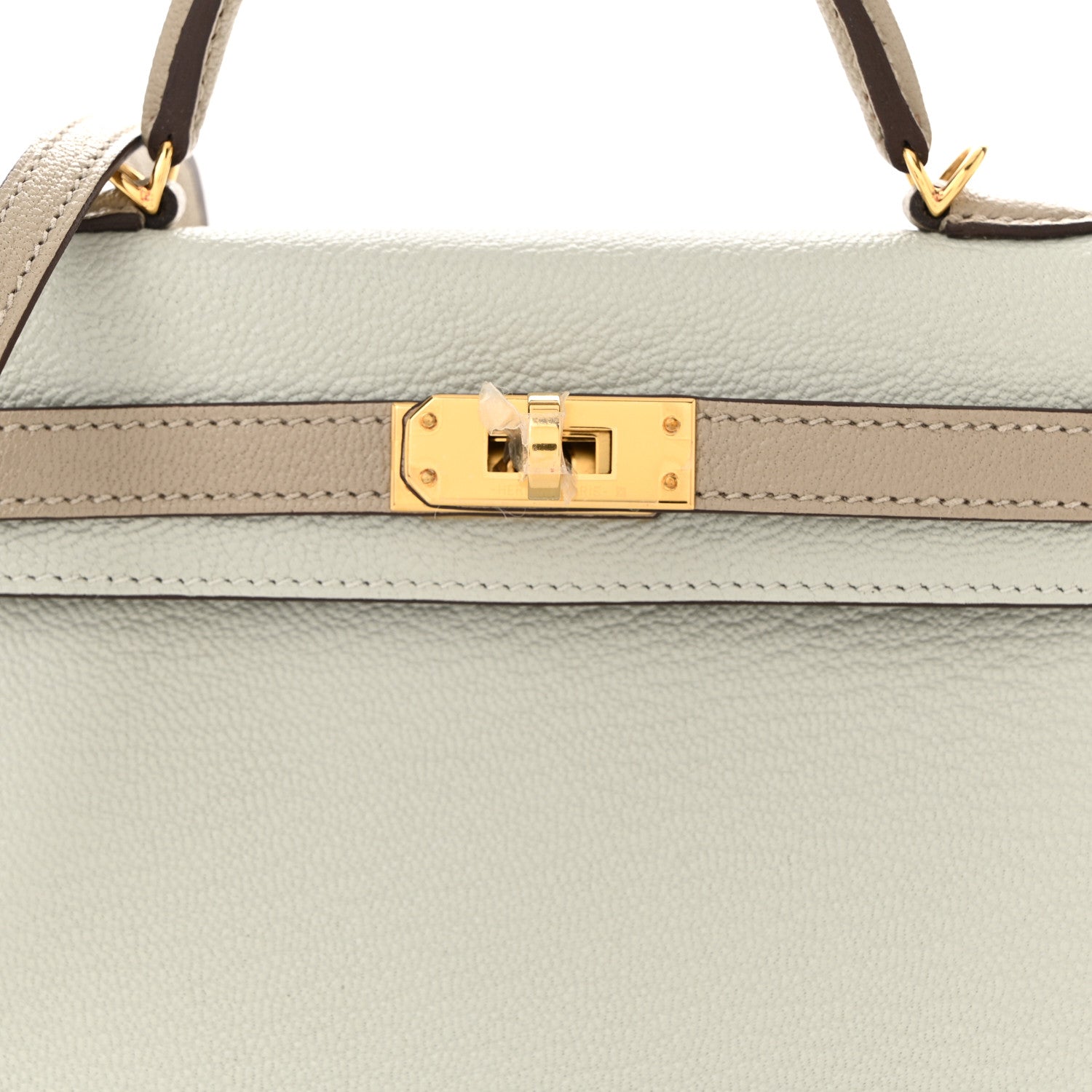 Hermes Chevre Mysore Horseshoe Mini Kelly Sellier 20 Gris Perle Gris Tourterelle 8 of 11