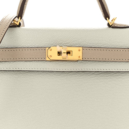 Hermes Chevre Mysore Horseshoe Mini Kelly Sellier 20 Gris Perle Gris Tourterelle 8 of 11