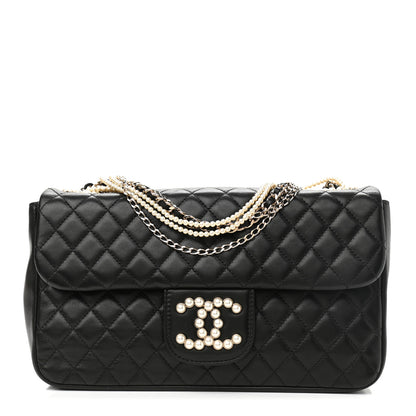 Chanel Lambskin Quilted Medium Westminster Pearl Flap Black 1 of 11