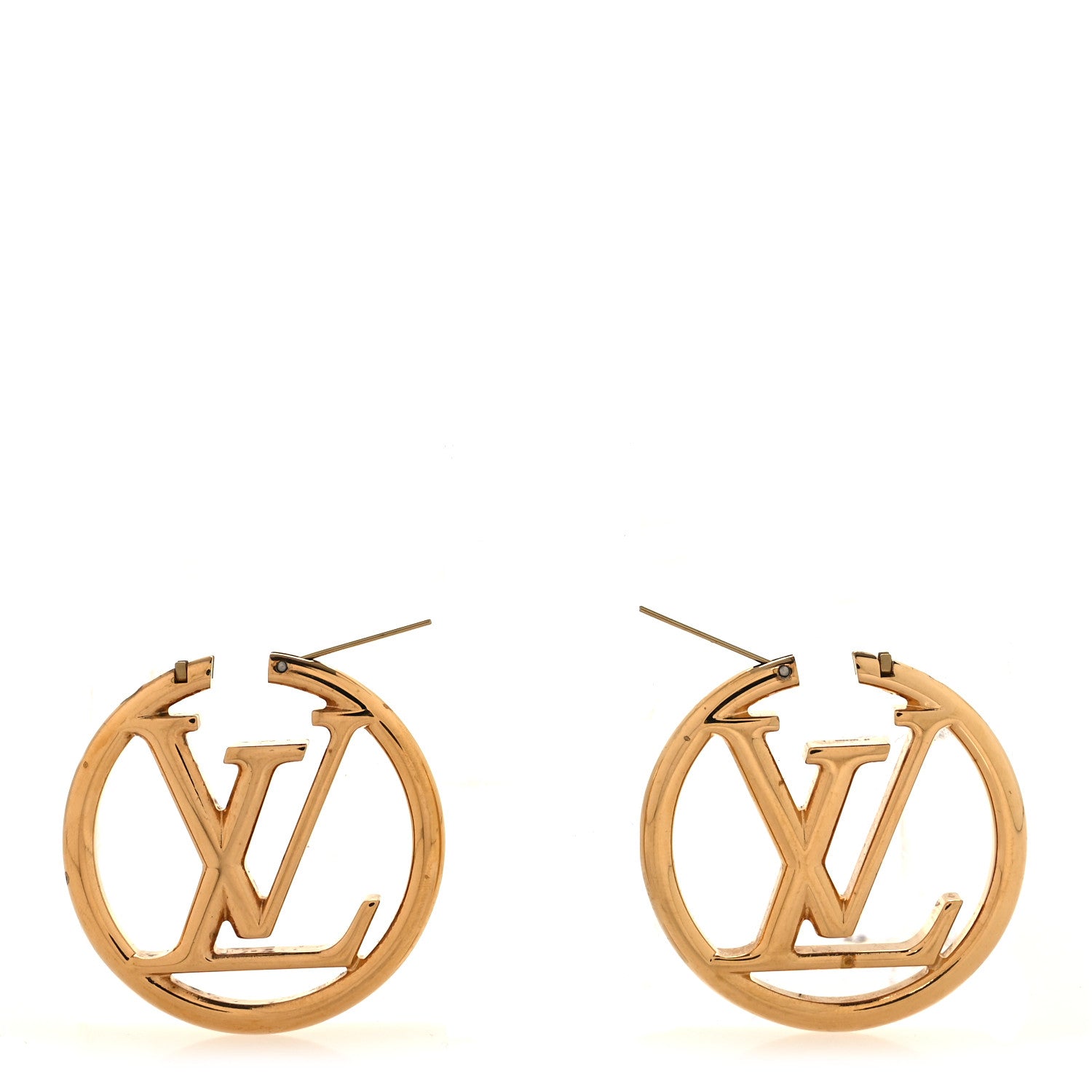 Louis Vuitton Metal Louise Hoop Earrings Gold 3 of 6