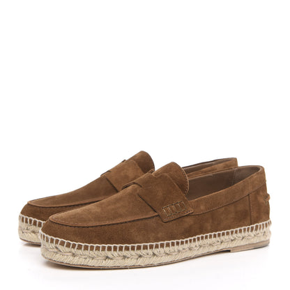 Hermes Suede Calfskin Womens Trip Espadrilles 40 Brun Fume 3 of 8