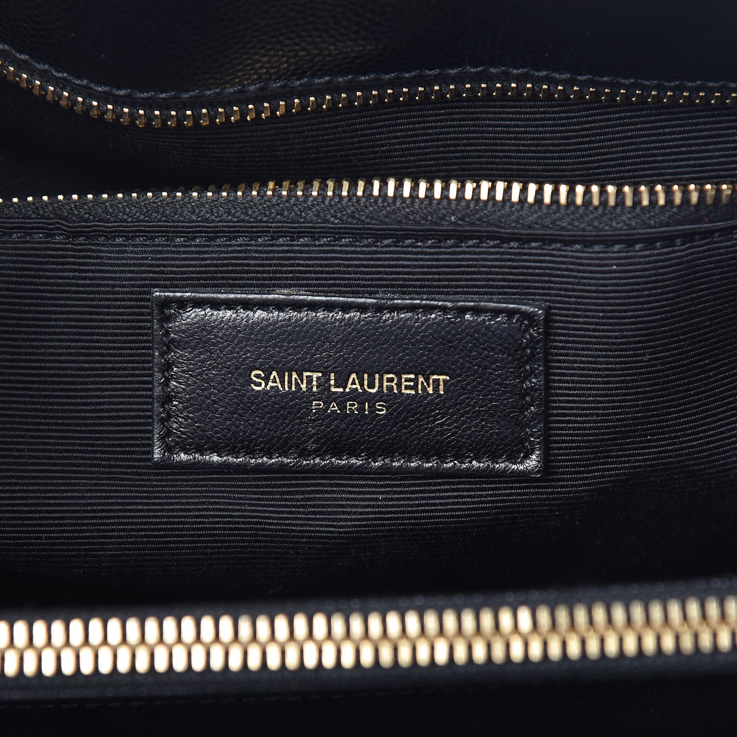 Saint Laurent Grain De Poudre Matelasse Chevron Monogram Shopping Bag Black 6 of 13