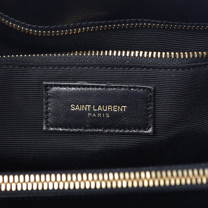 Saint Laurent Grain De Poudre Matelasse Chevron Monogram Shopping Bag Black 6 of 13