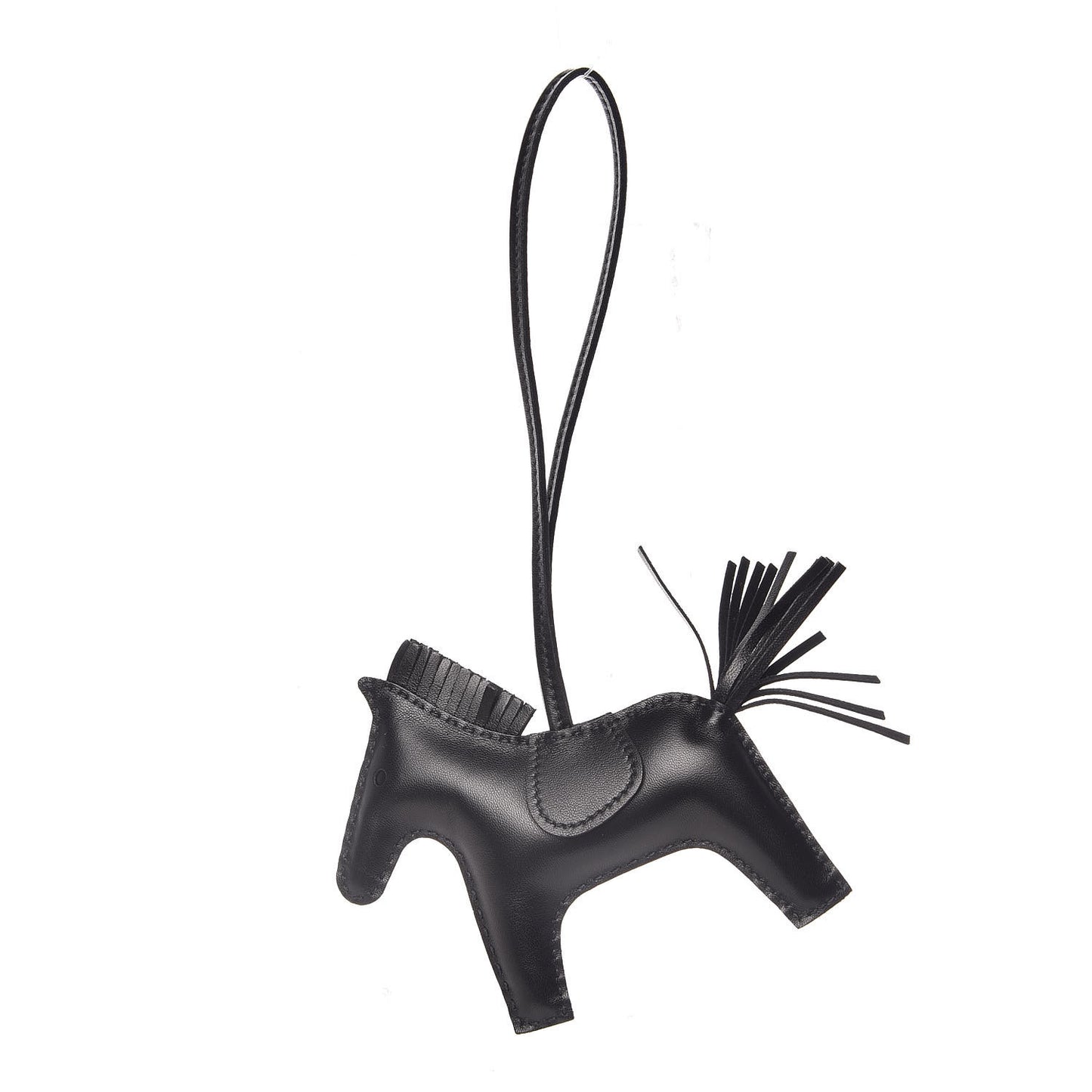 Milo Lambskin Grigri Rodeo Horse Bag Charm MM So Black
