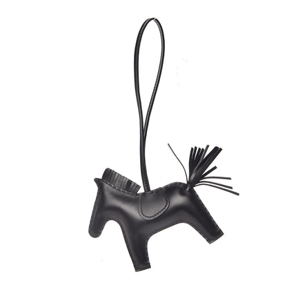 Hermes Milo Lambskin Grigri Rodeo Horse Bag Charm MM So Black 1 of 5
