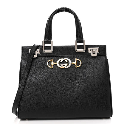 Gucci Grainy Calfskin Small Zumi Top Handle Bag Black 1 of 10
