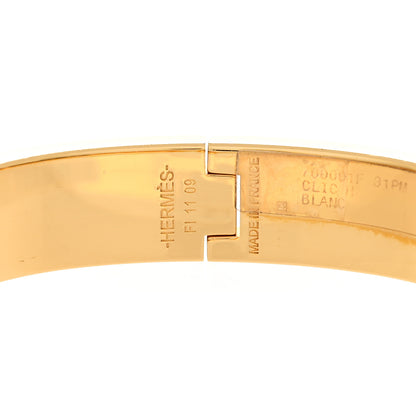 Hermes Enamel Narrow Clic Clac H Bracelet PM White 3 of 4