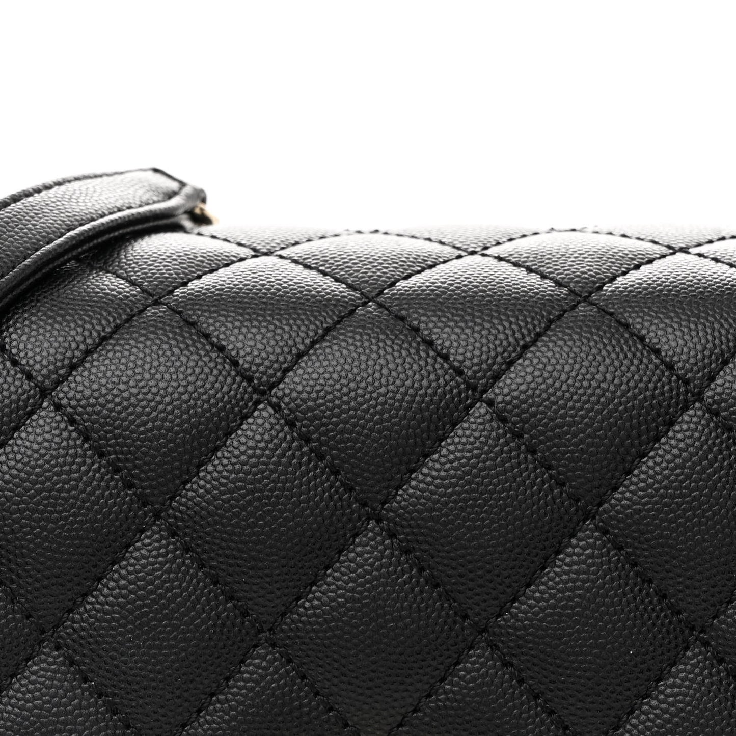 Caviar Quilted Small Coco Handle Flap Black