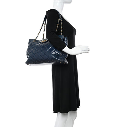 Chanel Glazed Calfskin Quilted Daily Walk Tote Navy 2 of 13