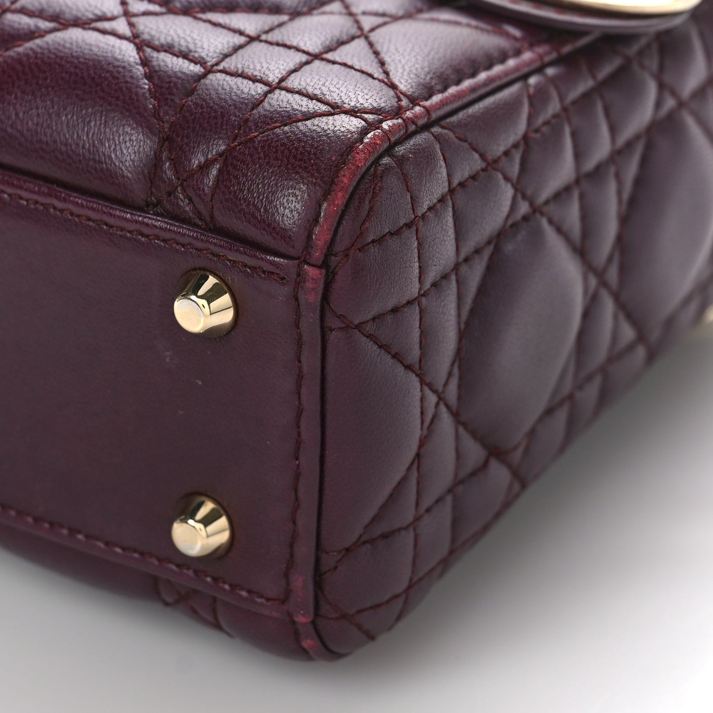 Lambskin Cannage Mini Lady Dior Plum