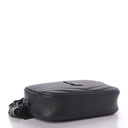 Saint Laurent Grain De Poudre Matelasse Monogram Mini Lou Camera Bag Black 4 of 9
