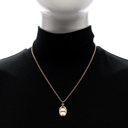 Hermes Metal Enamel Mini Maillon Pendant Necklace Rose Candeur 2 of 6