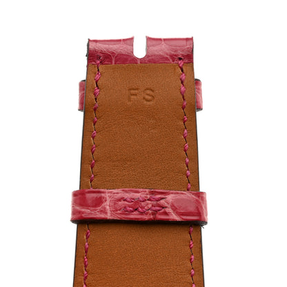 Hermes Matte Alligator Heure H Hour Watch 30mm Strap Fuchsia 5 of 7