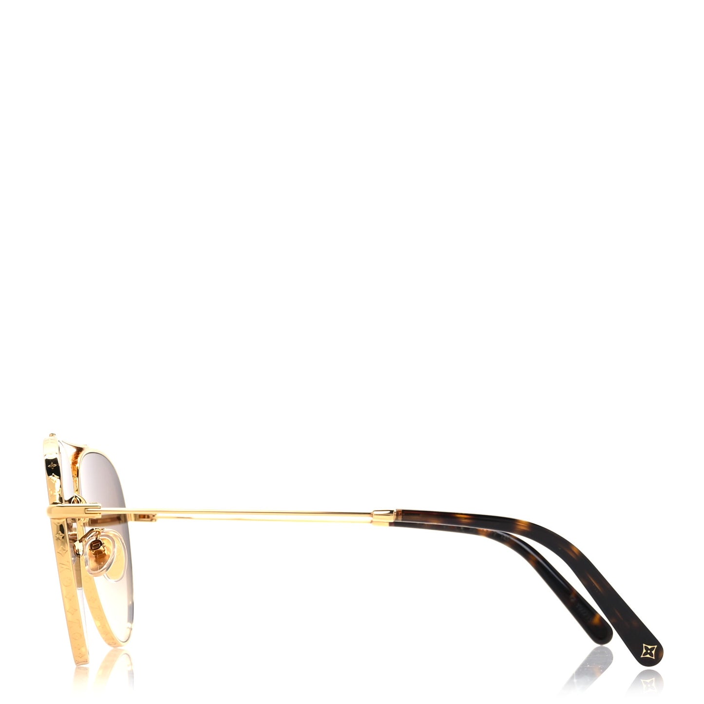 Metal The LV Pilot Sunglasses Z1620U Gradient Brown Monogram
