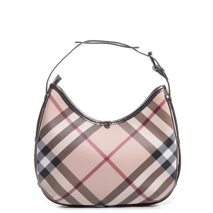 Burberry Patent Supernova Check Small Barton Hobo Metallic 1 of 8