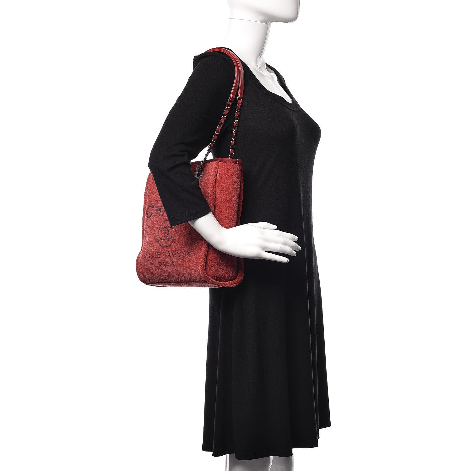 Chanel Lurex Boucle Mini Deauville Tote Red 2 of 10