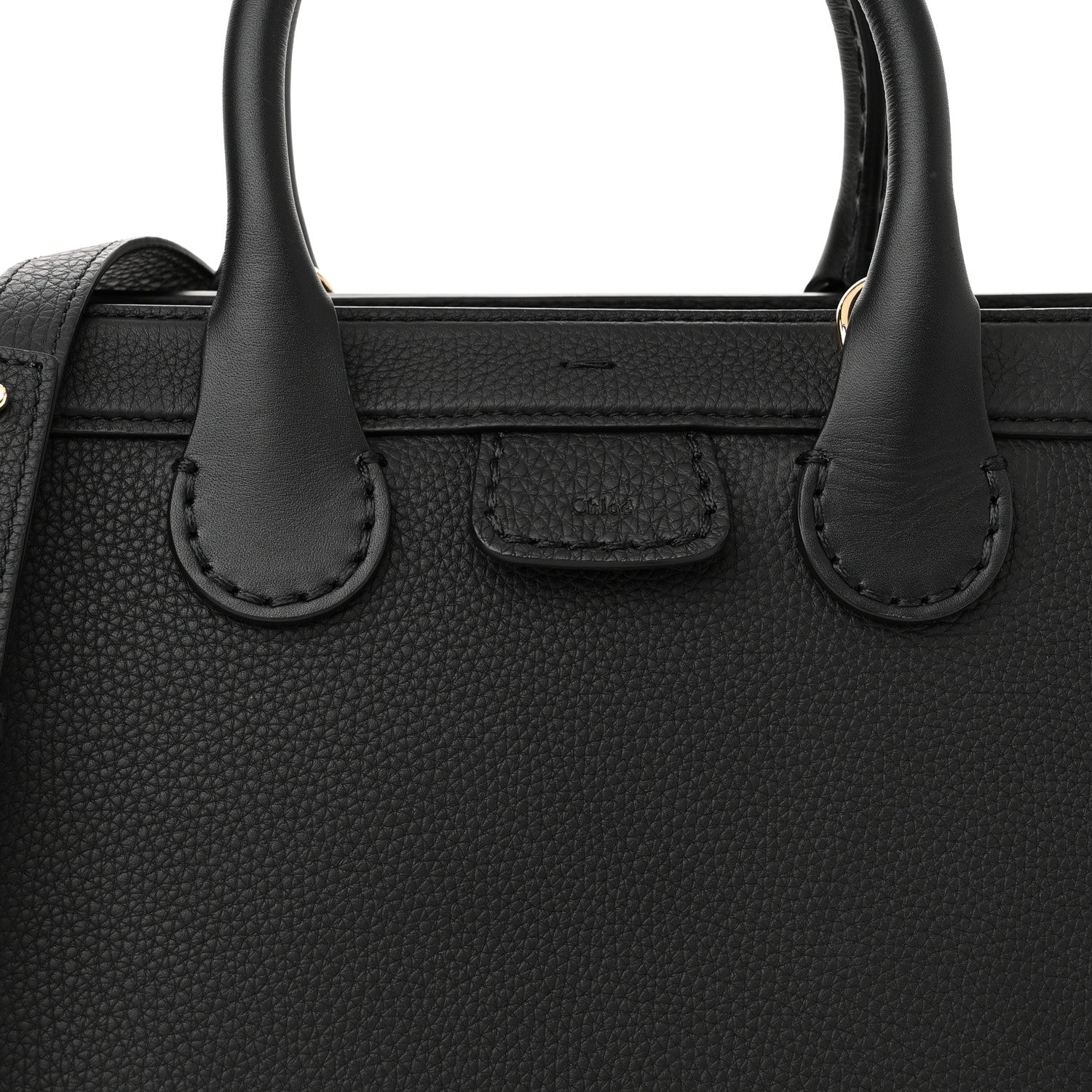 Chloe Grained Calfskin Small Edith Top Handle Bag Black 7 of 9