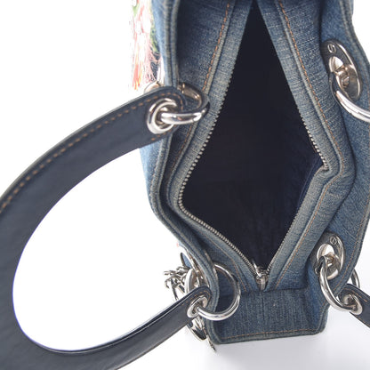 Christian Dior Denim Crystal Medium Lady Dior Blue 15 of 19
