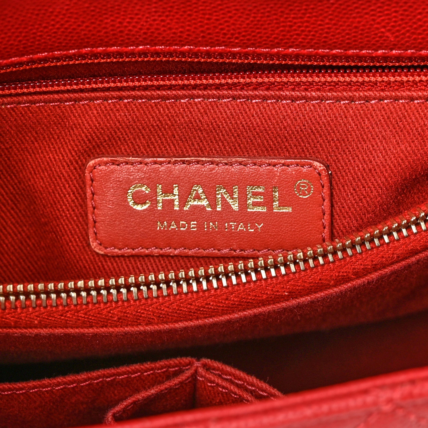 Chanel Caviar Quilted Small Coco Handle Flap Red 6 of 10
