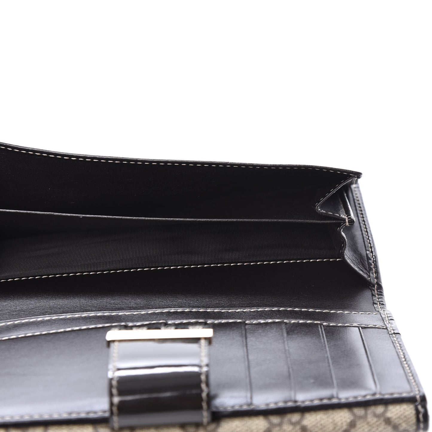 GG Plus Monogram Icon Bar Continental Flap Wallet Dark Brown