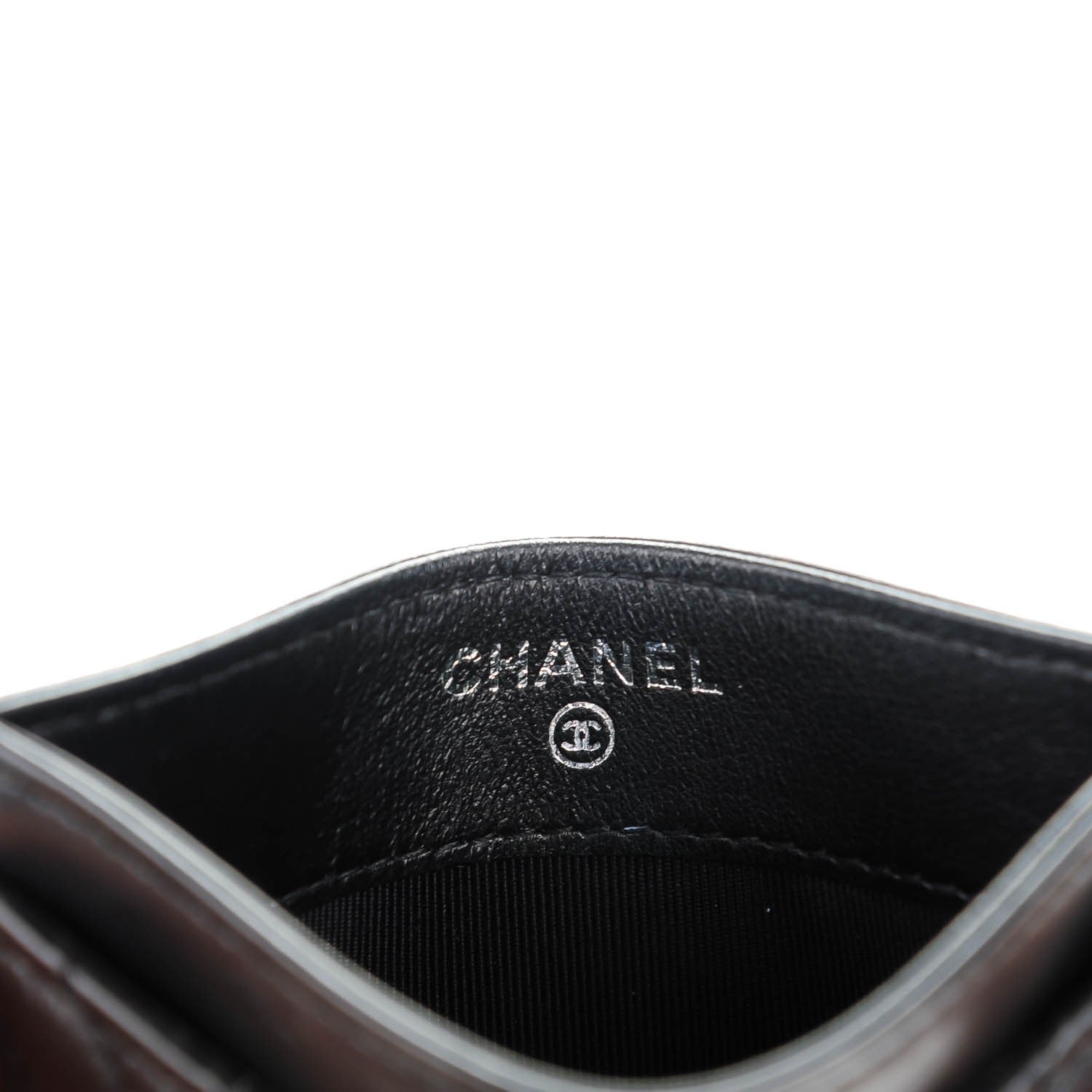 Chanel Lambskin Chevron Quilted Card Holder Black 6 of 8