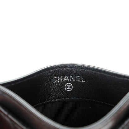 Chanel Lambskin Chevron Quilted Card Holder Black 6 of 8