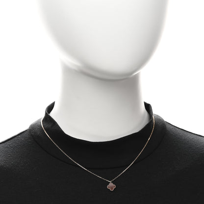 Van Cleef & Arpels 18K Rose Gold Carnelian Sweet Alhambra Pendant Necklace 2 of 6