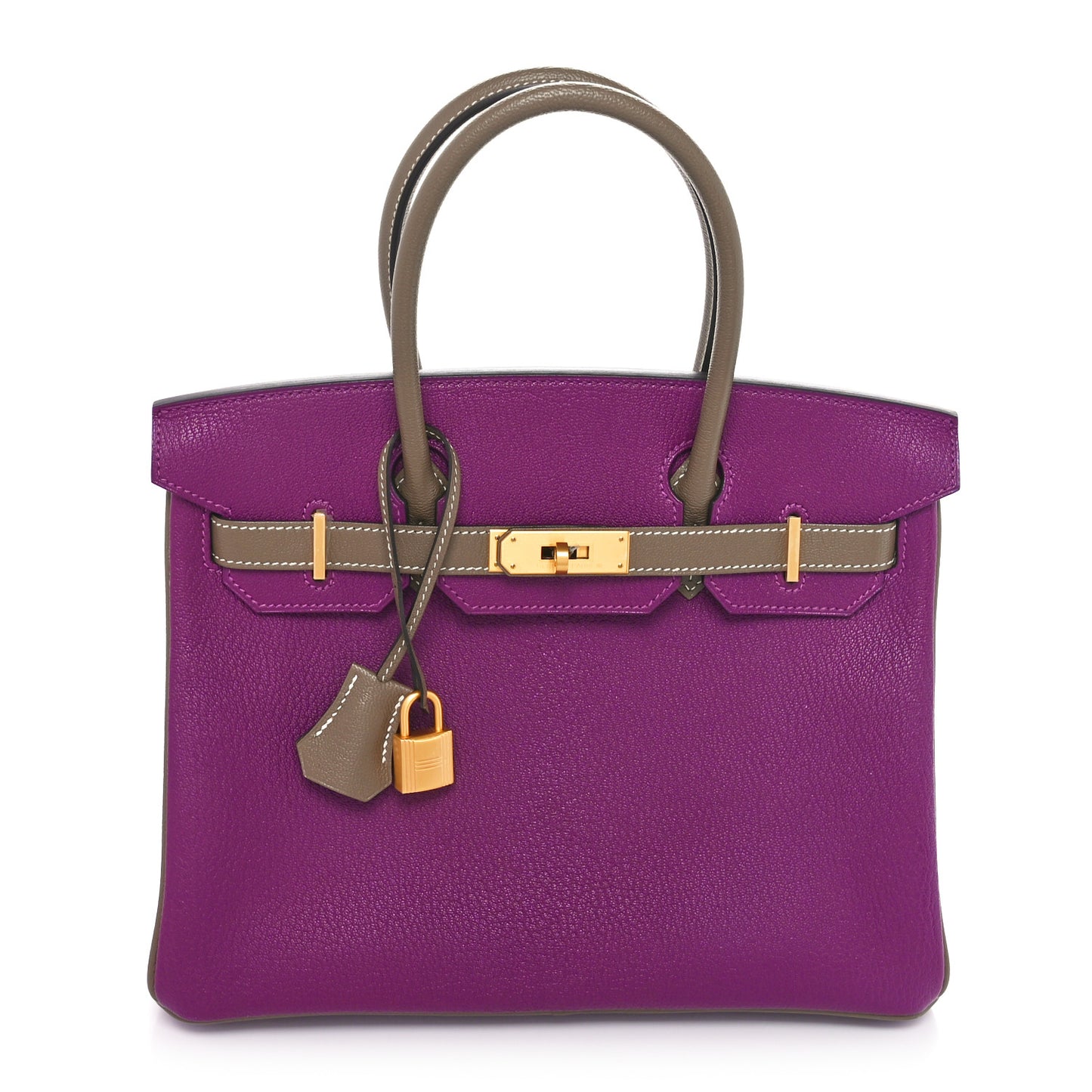 Chevre Mysore Bi-Color Horseshoe Birkin 30 Anemone Etoupe