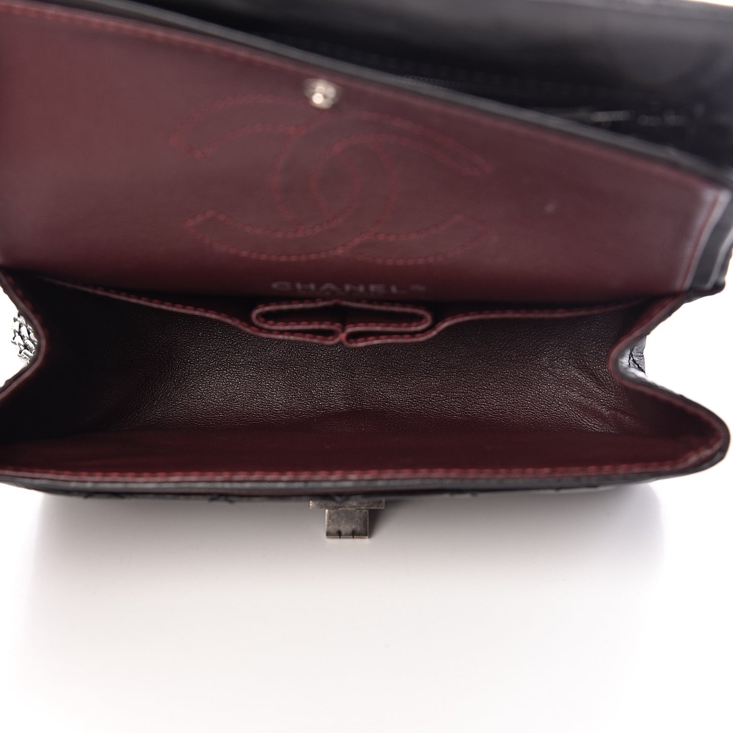Aged Calfskin Quilted 2.55 Reissue 224 Flap Black