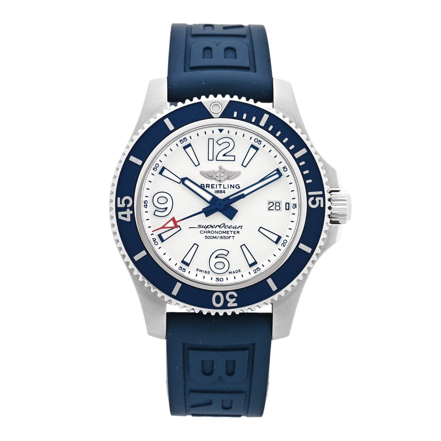 Stainless Steel Rubber 42mm Superocean Automatic Watch Blue A17366