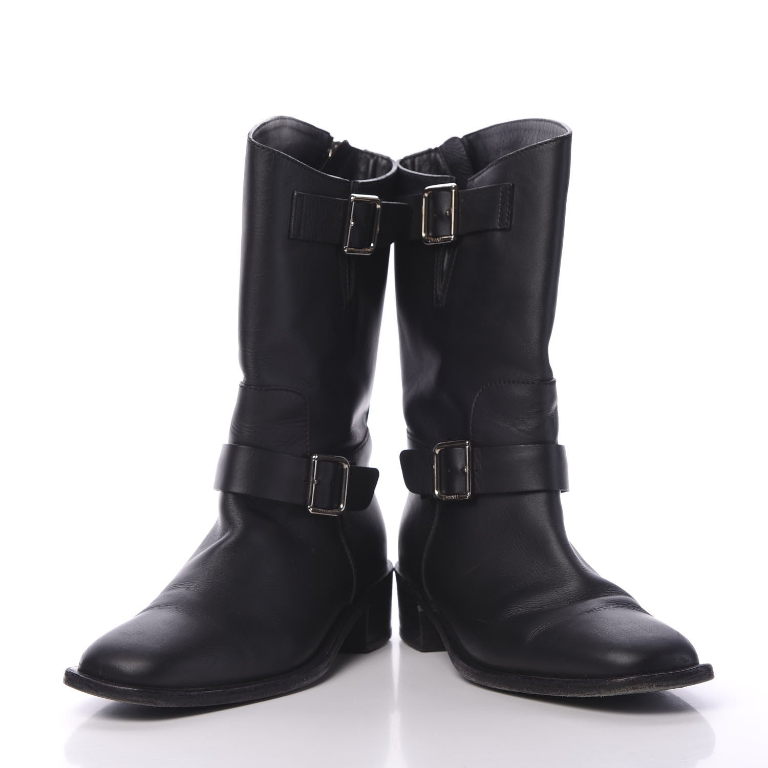 Chanel Calfskin Asymmetrical Mid Calf Boots 39 Black 14 of 15