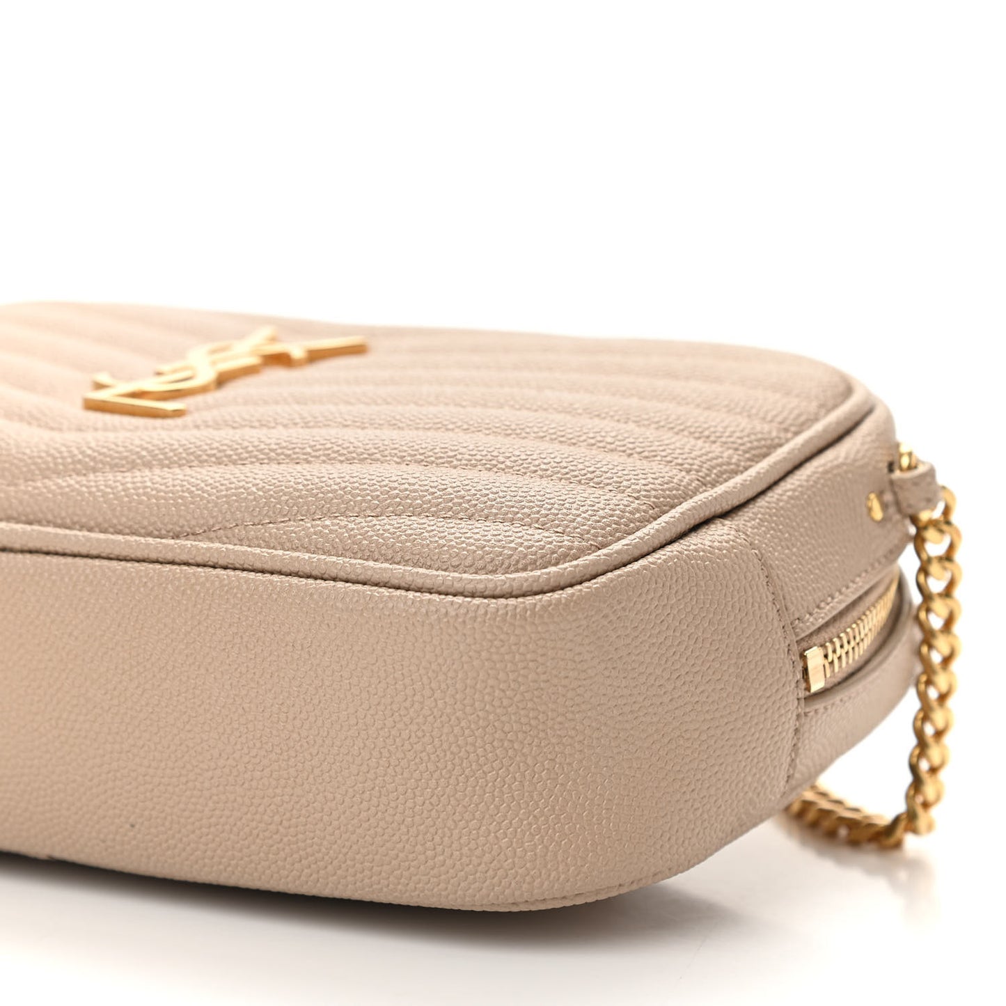 Grain De Poudre Matelasse Monogram Mini Lou Camera Bag Dark Beige