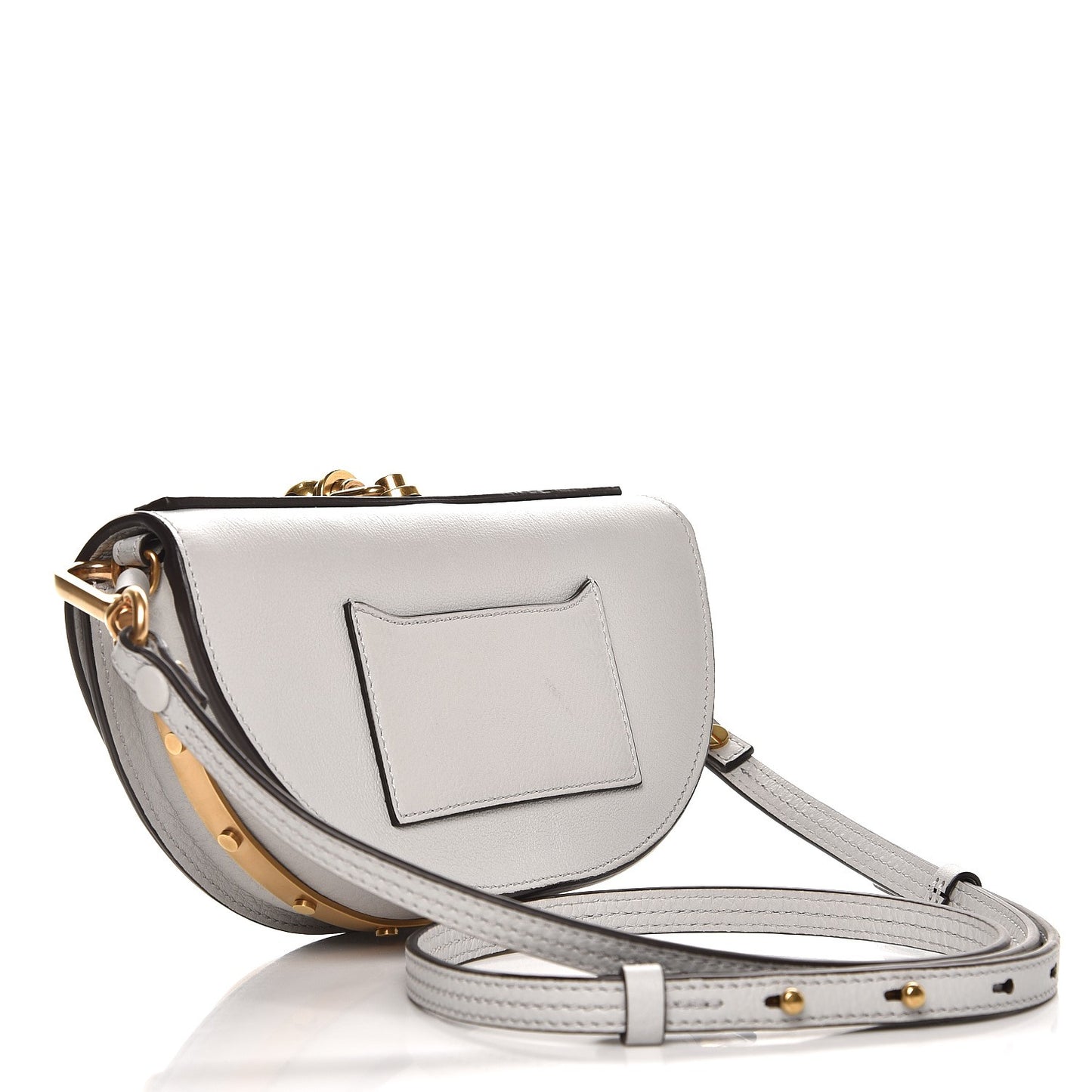 Calfskin Small Nile Bracelet Minaudiere Bag Airy Grey