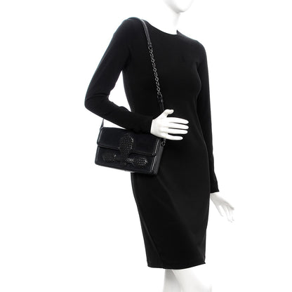 Bottega Veneta Suede Shiny Micro Intreccio Shoulder Bag Dark Navy 2 of 7