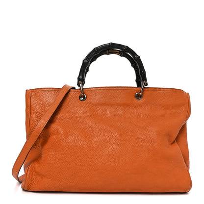 Gucci Cellarius Calfskin Large Bamboo Shopper Tote Orange 1 of 11