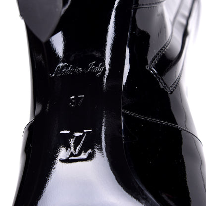 Louis Vuitton Patent Silhouette Ankle Boots 37 Black 7 of 8