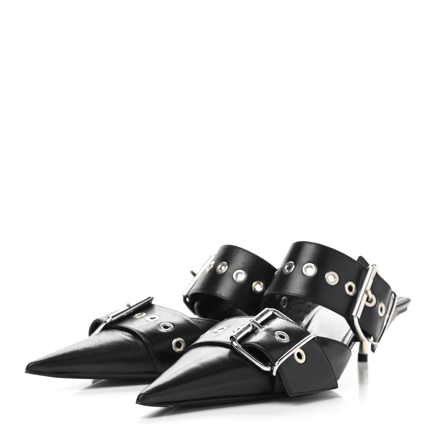 Shiny Kidskin Belt 40mm Mules 37 Black