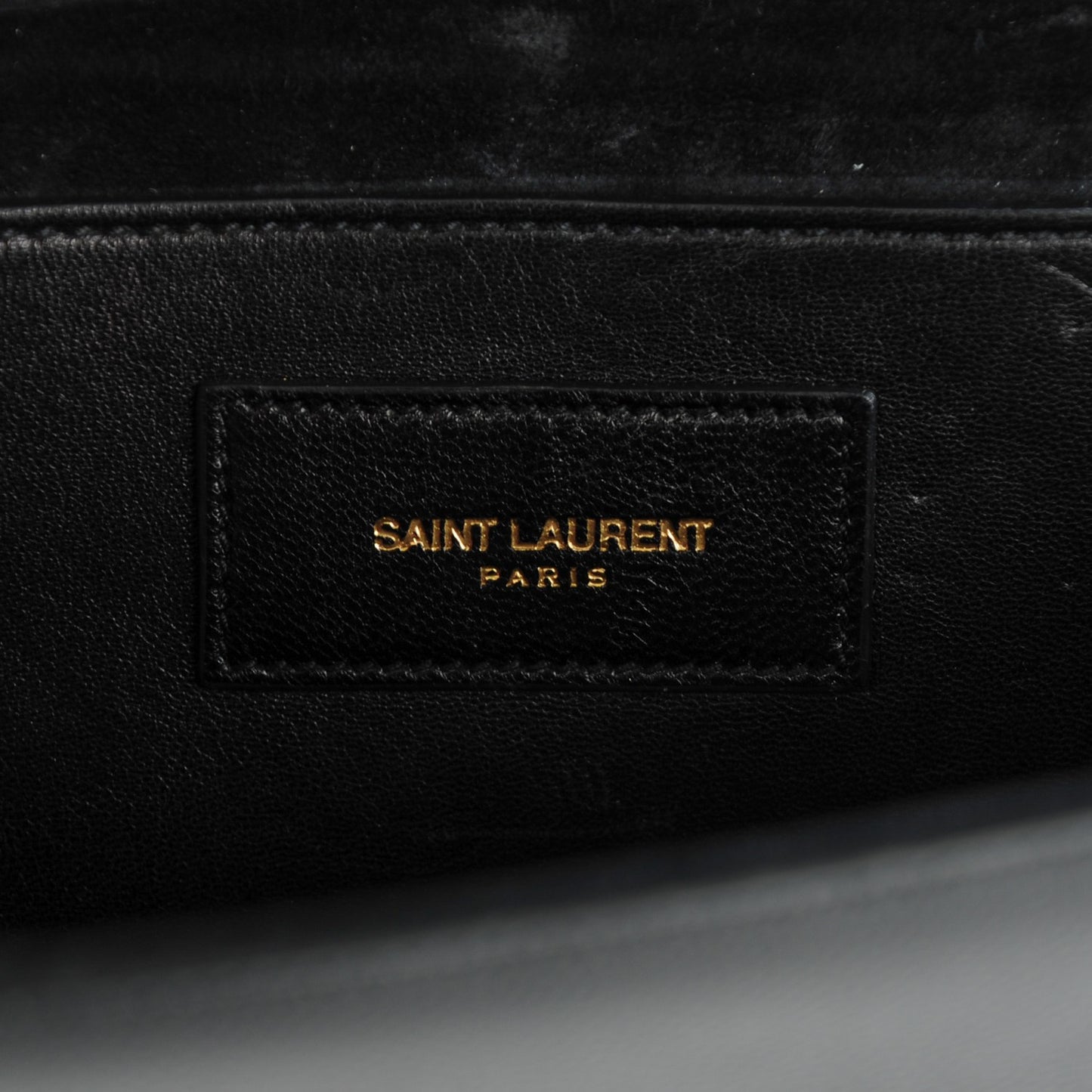 Textured Patent Classic Monogram Clutch Black