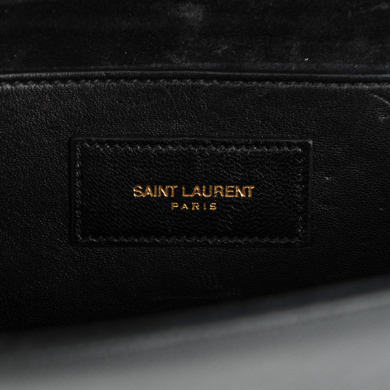 Saint Laurent Textured Patent Classic Monogram Clutch Black 6 of 7