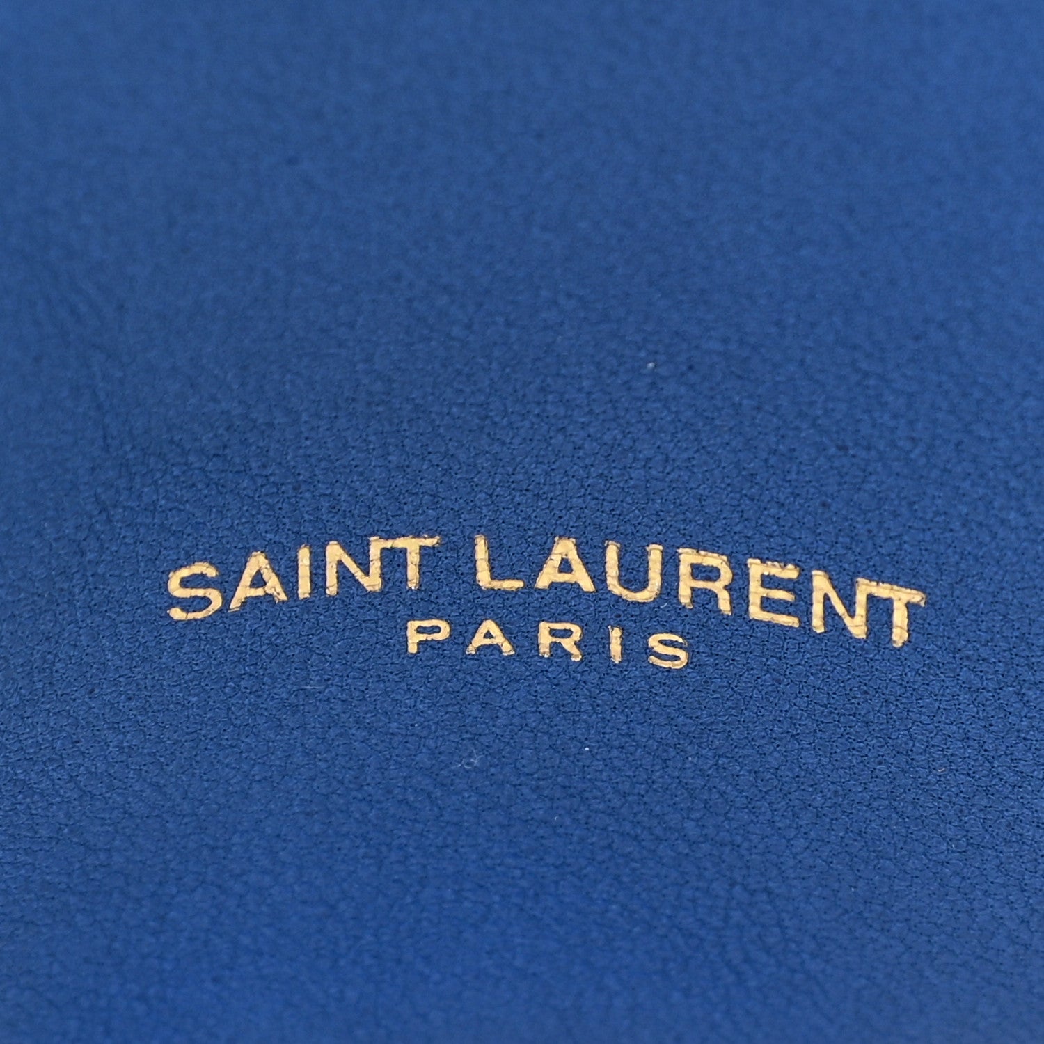 Saint Laurent Lambskin Paris Drawstring Pouch Bleu Majorelle 10 of 10