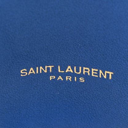 Saint Laurent Lambskin Paris Drawstring Pouch Bleu Majorelle 10 of 10