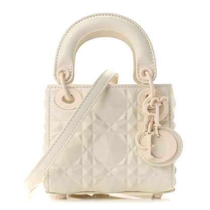 Christian Dior Calfskin Cannage Diamond Micro Lady Dior Latte 1 of 11