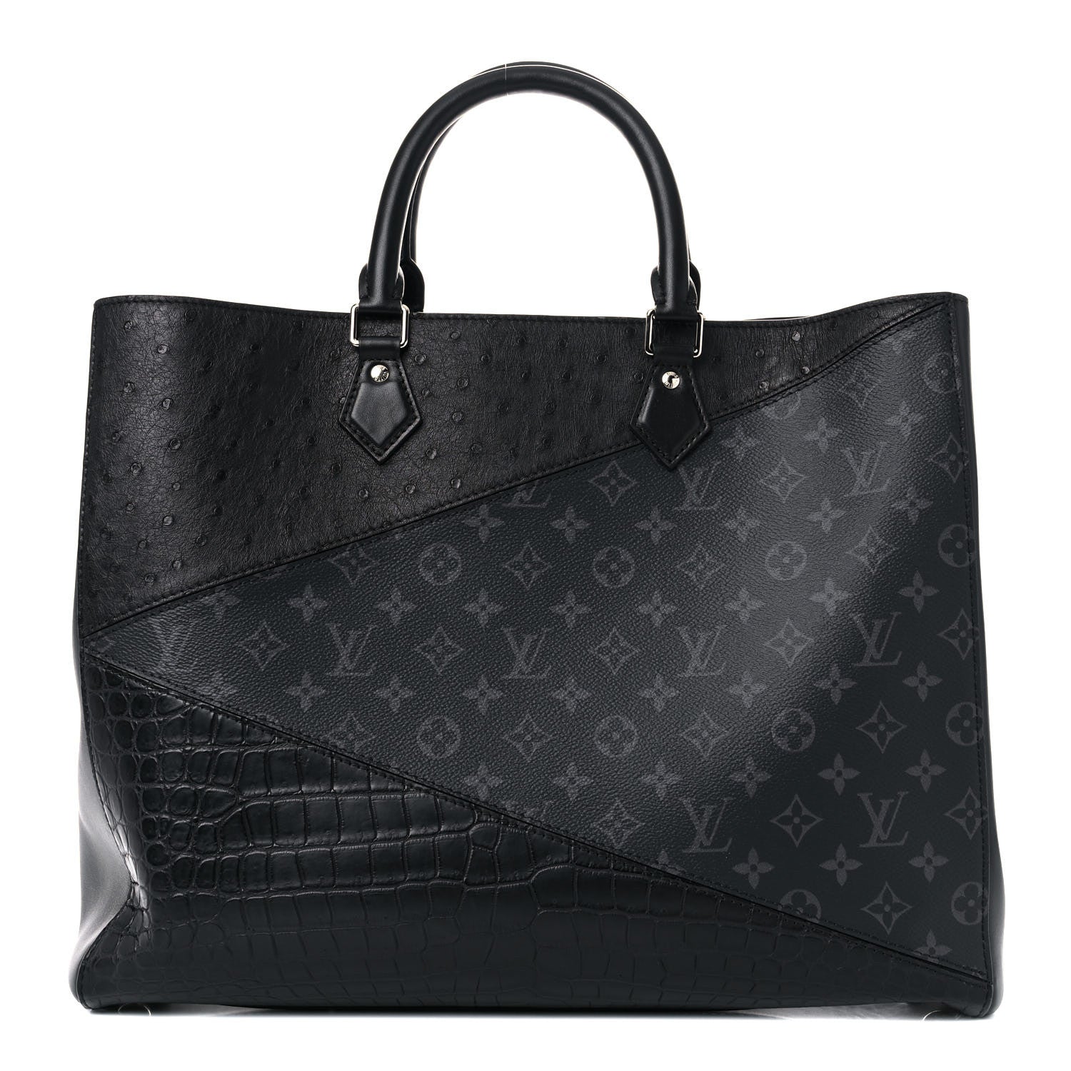 Louis Vuitton Ostrich Crocodile Monogram Eclipse Grand Sac 3 of 13