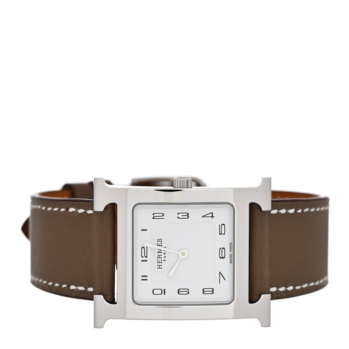 Stainless Steel Swift 26mm Heure H Hour Quartz Watch Etoupe