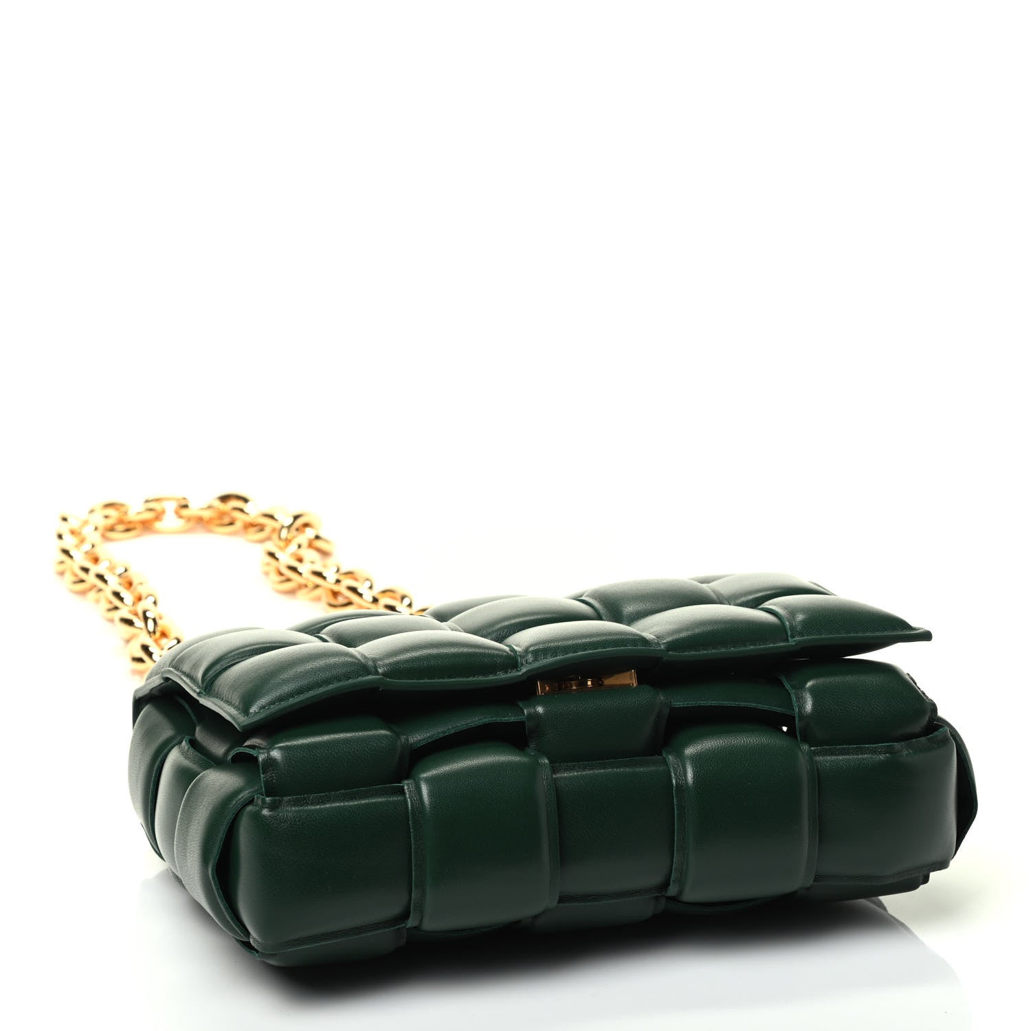 Bottega Veneta Lambskin Maxi Intreccio Padded Chain Cassette Crossbody Bag Raintree 3 of 4