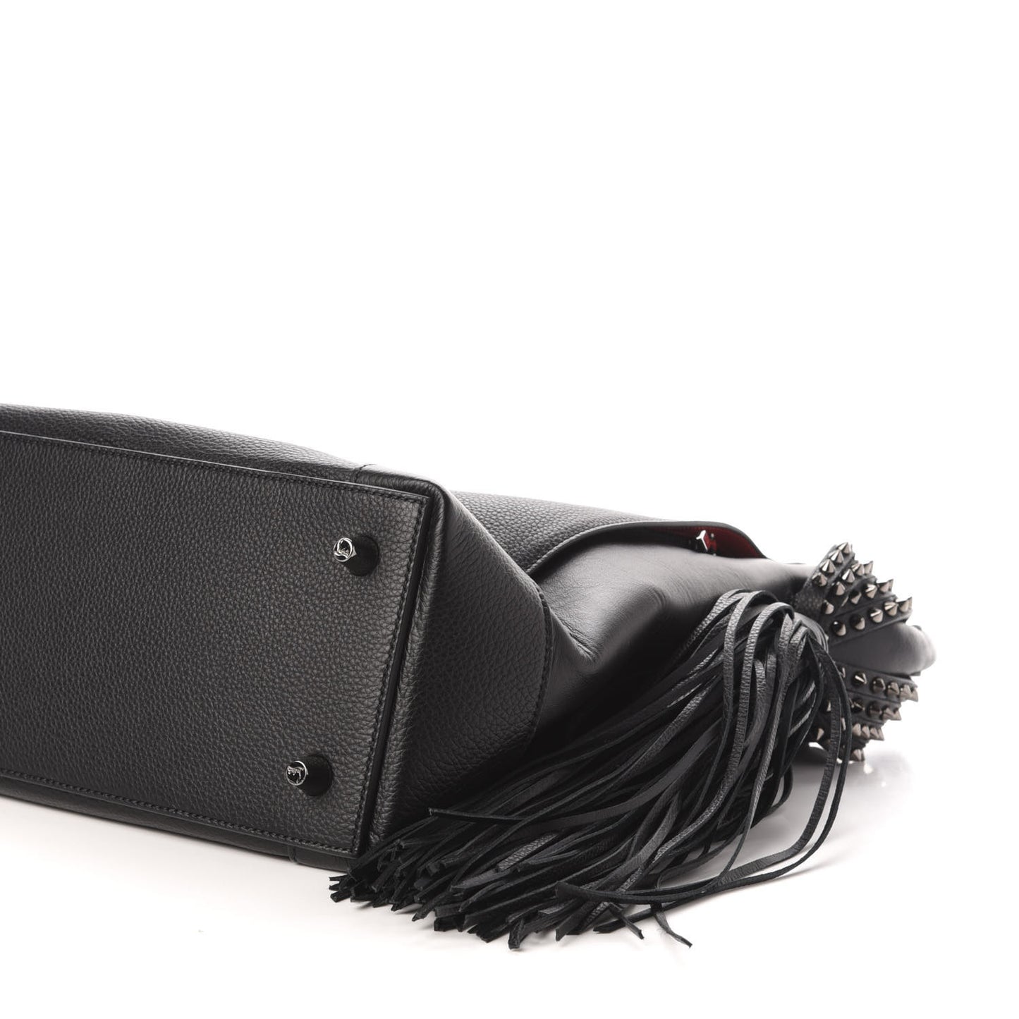 Empire Calf Spikes Fringe Eloise Hobo Black