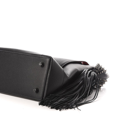Christian Louboutin Empire Calf Spikes Fringe Eloise Hobo Black 9 of 10