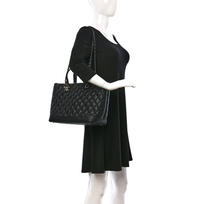 Chanel Calfskin Quilted Small Easy Shopping Tote Black 2 of 11