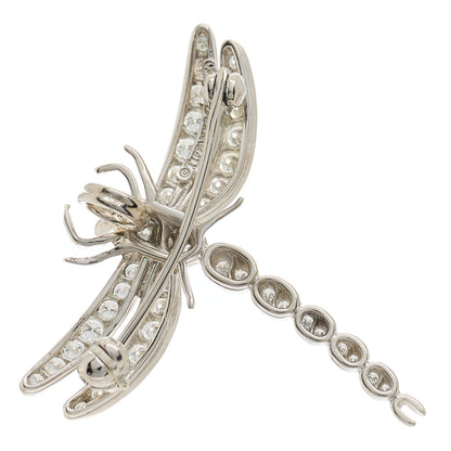 Tiffany Platinum Diamond Blue Sapphire Dragonfly Brooch Pin 3 of 4