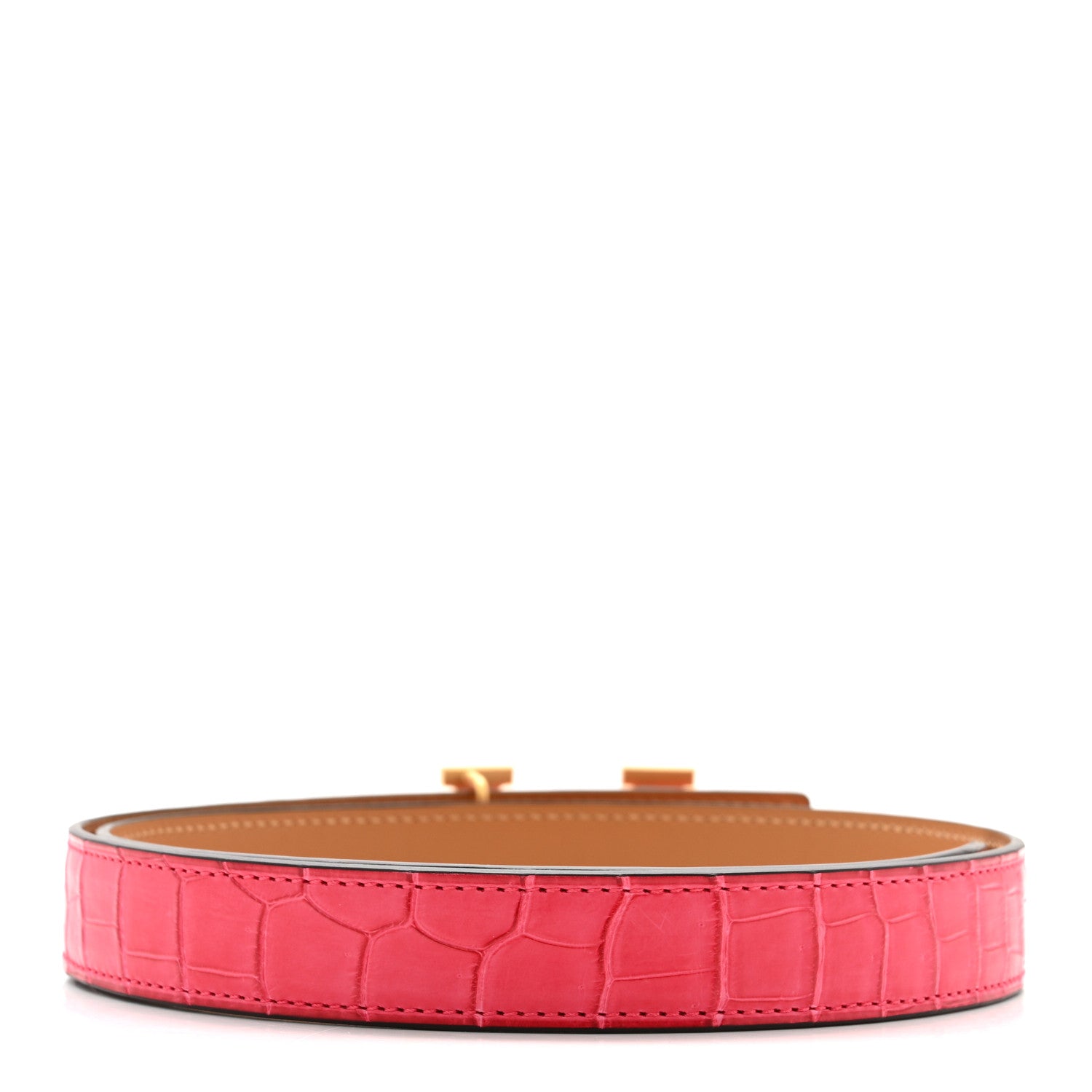 Hermes Matte Porosus Crocodile 24mm Mini Constance H Belt 75 30 Framboise 2 of 6